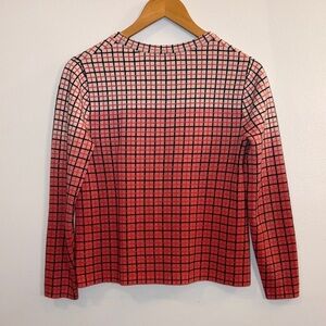 COS‎ Women’s Red and Black Boxy 3/4 Sleeve Sweater Blouse Small